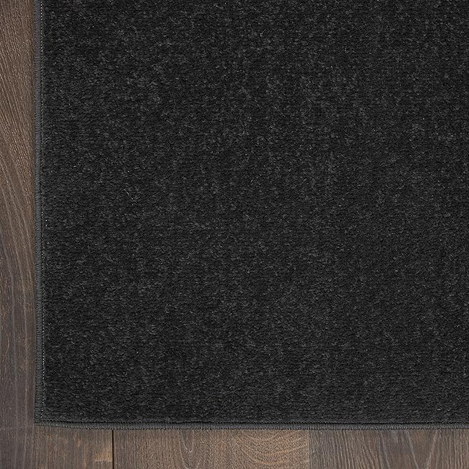 Nourison Home Nourison Essentials Black 9' x 12' Area Rug - Easy Clean, Non Shedding, Bed Room, Living Room, Dining Room, Kitchen (9' x 12')