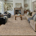 PureCozy 8x10 Area Rugs Machine Washable Brown Living Room Bedroom Vintage Distressed Non Slip Carpet Indoor Large Low Plie Thin Dining Room Home Office Retro Accent Rug