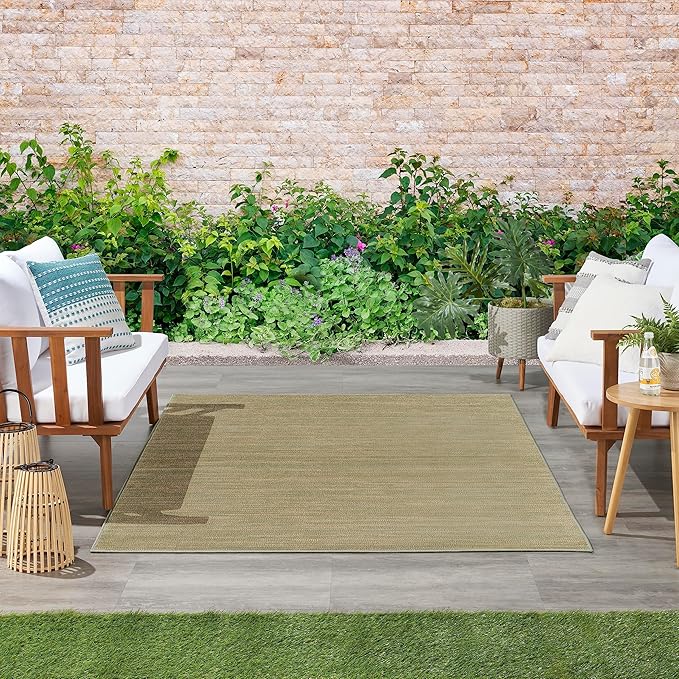 Nourison Home Nourison Essentials Green Gold 4' x 6' Area Rug - Easy Clean, Non Shedding, Bed Room, Living Room, Dining Room, Kitchen (4' x 6')
