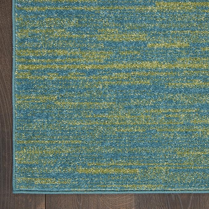 Nourison Home Nourison Essentials Blue Green 4' x 6' Area Rug - Easy Clean, Non Shedding, Bed Room, Living Room, Dining Room, Kitchen (4' x 6')
