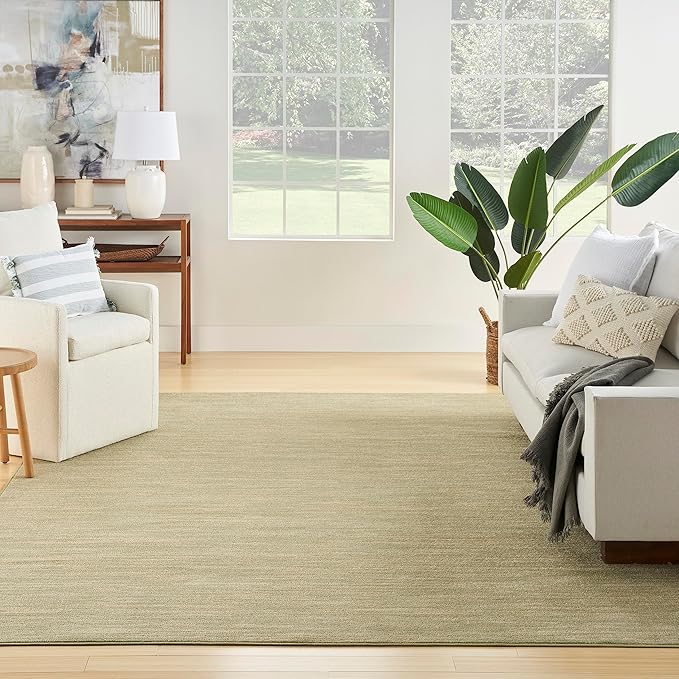 Nourison Home Nourison Essentials Green Gold 9' x 12' Area Rug - Easy Clean, Non Shedding, Bed Room, Living Room, Dining Room, Kitchen (9' x 12')