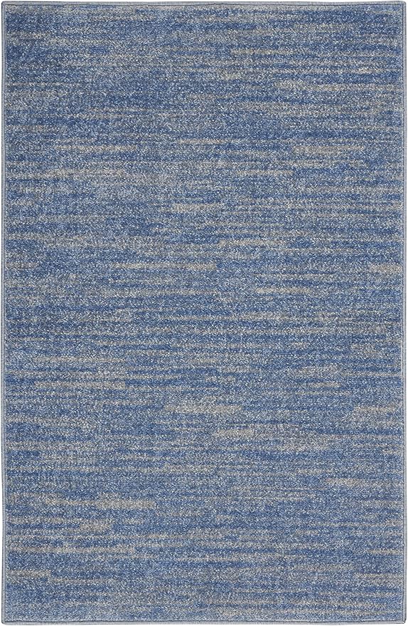 Nourison Home Nourison Essentials Blue Grey 2' x 4' Area Rug - Easy Clean, Non Shedding, Bed Room, Living Room, Dining Room, Kitchen (2' x 4')