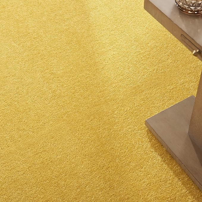 Nourison Home Nourison Essentials Yellow 9' x Square Area Rug - Easy Clean, Non Shedding, Bed Room, Living Room, Dining Room, Kitchen (9' x Square)