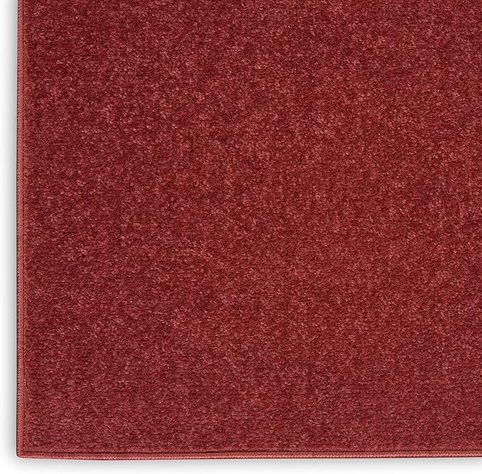 Nourison Home Nourison Essentials Brick Red 2'2" x 10' Area Rug - Easy Clean, Non Shedding, Bed Room, Living Room, Dining Room, Kitchen (10' Runner)