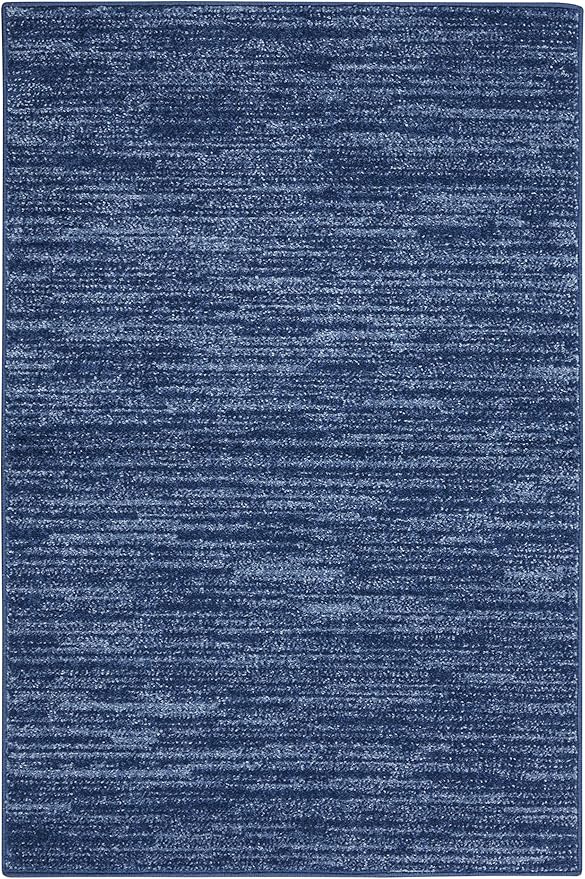 Nourison Home Nourison Essentials Navy Blue 2' x 4' Area Rug - Easy Clean, Non Shedding, Bed Room, Living Room, Dining Room, Kitchen (2' x 4')