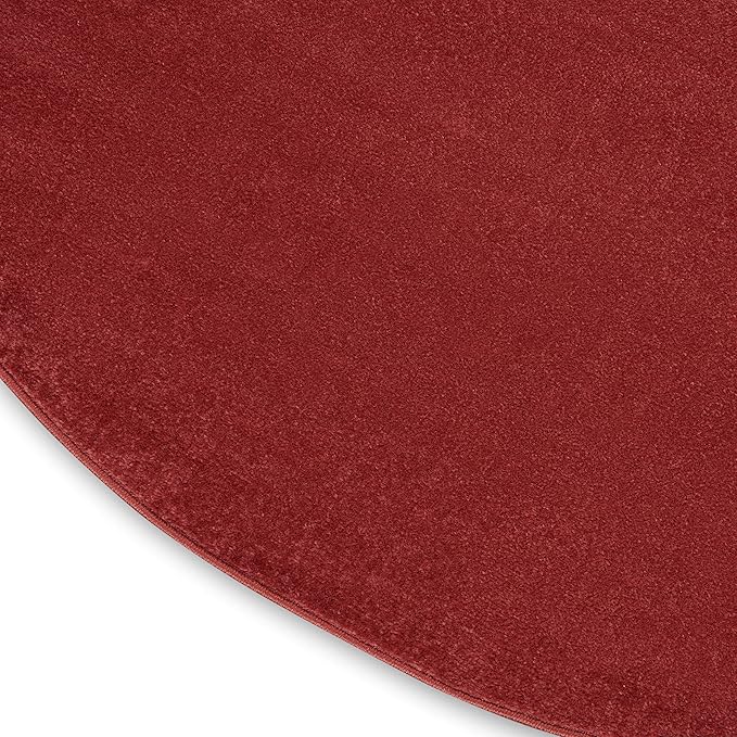 Nourison Home Nourison Essentials Brick Red 8' x Round Area Rug - Easy Clean, Non Shedding, Bed Room, Living Room, Dining Room, Kitchen (8' x Round)