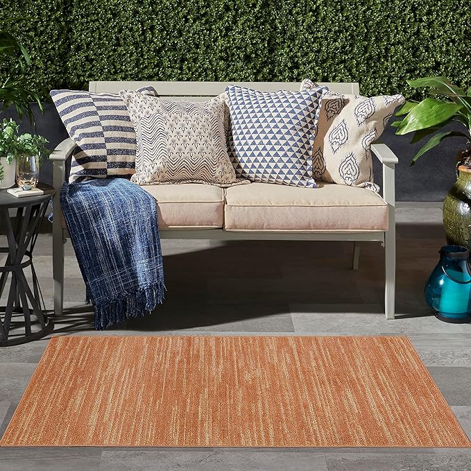 Nourison Home Nourison Essentials Rust 2' x 4' Area Rug - Easy Clean, Non Shedding, Bed Room, Living Room, Dining Room, Kitchen (2' x 4')