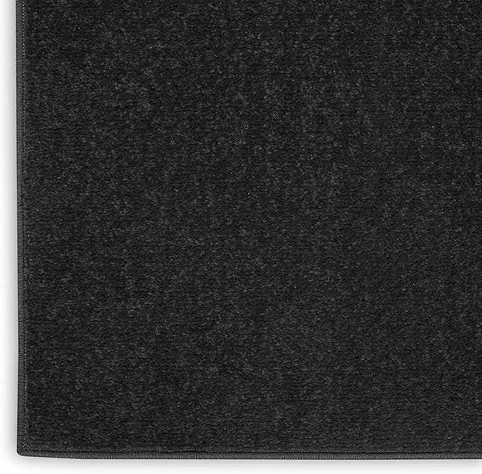 Nourison Home Nourison Essentials Black 6' x 9' Area Rug - Easy Clean, Non Shedding, Bed Room, Living Room, Dining Room, Kitchen (6' x 9')