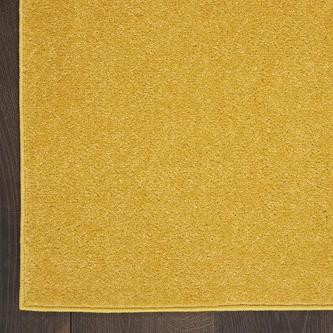 Nourison Home Nourison Essentials Yellow 4' x 6' Area Rug - Easy Clean, Non Shedding, Bed Room, Living Room, Dining Room, Kitchen (4' x 6')