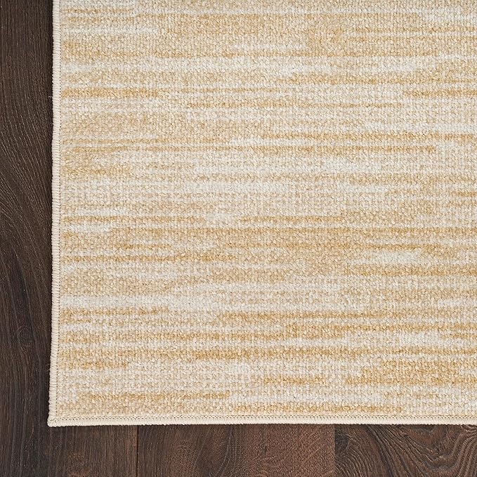 Nourison Home Nourison Essentials Ivory Gold 5' x Square Area Rug - Easy Clean, Non Shedding, Bed Room, Living Room, Dining Room, Kitchen (5' x Square)