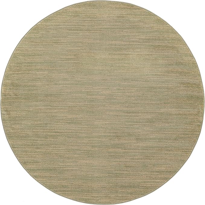 Nourison Home Nourison Essentials Green Gold 8' x Round Area Rug - Easy Clean, Non Shedding, Bed Room, Living Room, Dining Room, Kitchen (8' x Round)