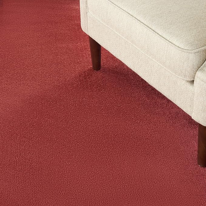 Nourison Home Nourison Essentials Brick Red 8' x Round Area Rug - Easy Clean, Non Shedding, Bed Room, Living Room, Dining Room, Kitchen (8' x Round)