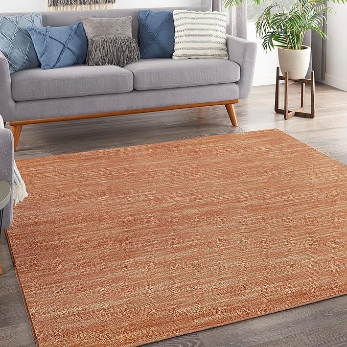 Nourison Home Nourison Essentials Rust 9' x Square Area Rug - Easy Clean, Non Shedding, Bed Room, Living Room, Dining Room, Kitchen (9' x Square)