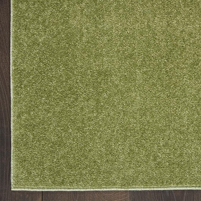 Nourison Home Nourison Essentials Green 2'2" x 18' Area Rug - Easy Clean, Non Shedding, Bed Room, Living Room, Dining Room, Kitchen (18' Runner)