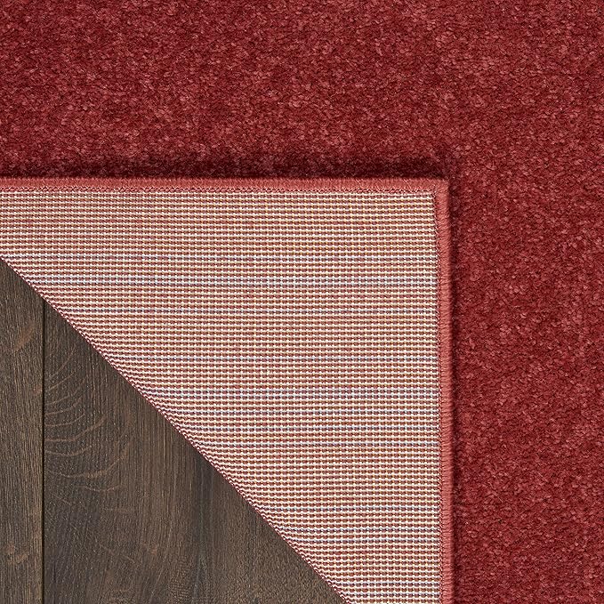 Nourison Home Nourison Essentials Brick Red 2'2" x 10' Area Rug - Easy Clean, Non Shedding, Bed Room, Living Room, Dining Room, Kitchen (10' Runner)