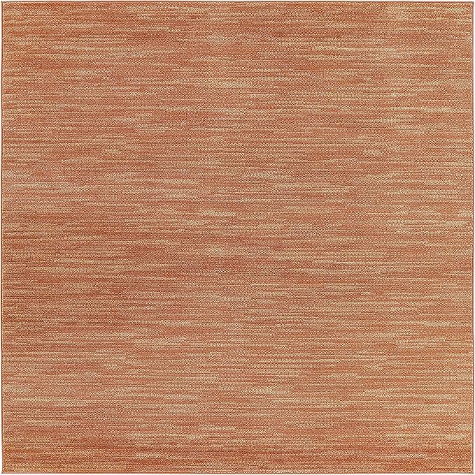 Nourison Home Nourison Essentials Rust 9' x Square Area Rug - Easy Clean, Non Shedding, Bed Room, Living Room, Dining Room, Kitchen (9' x Square)